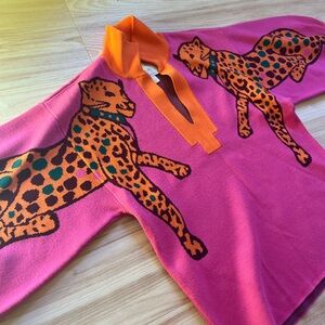 Vibrant Pink Leopard Print Women's Top